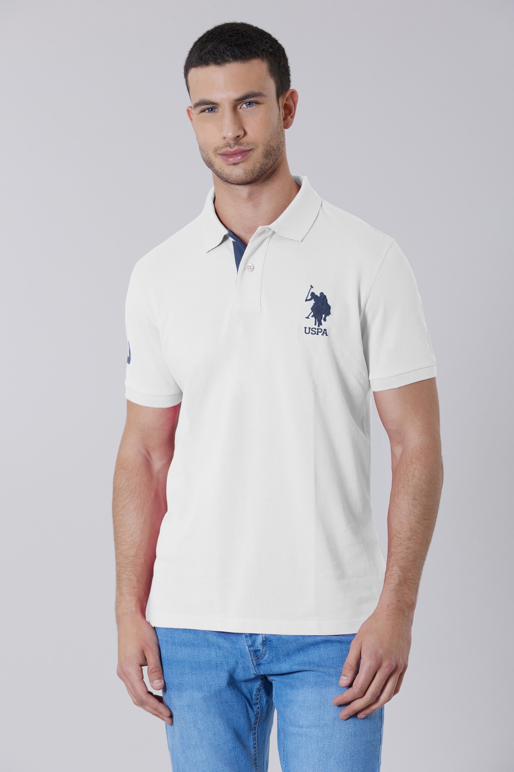Polo shirt a maniche corte in cotone piquet con logo e numero