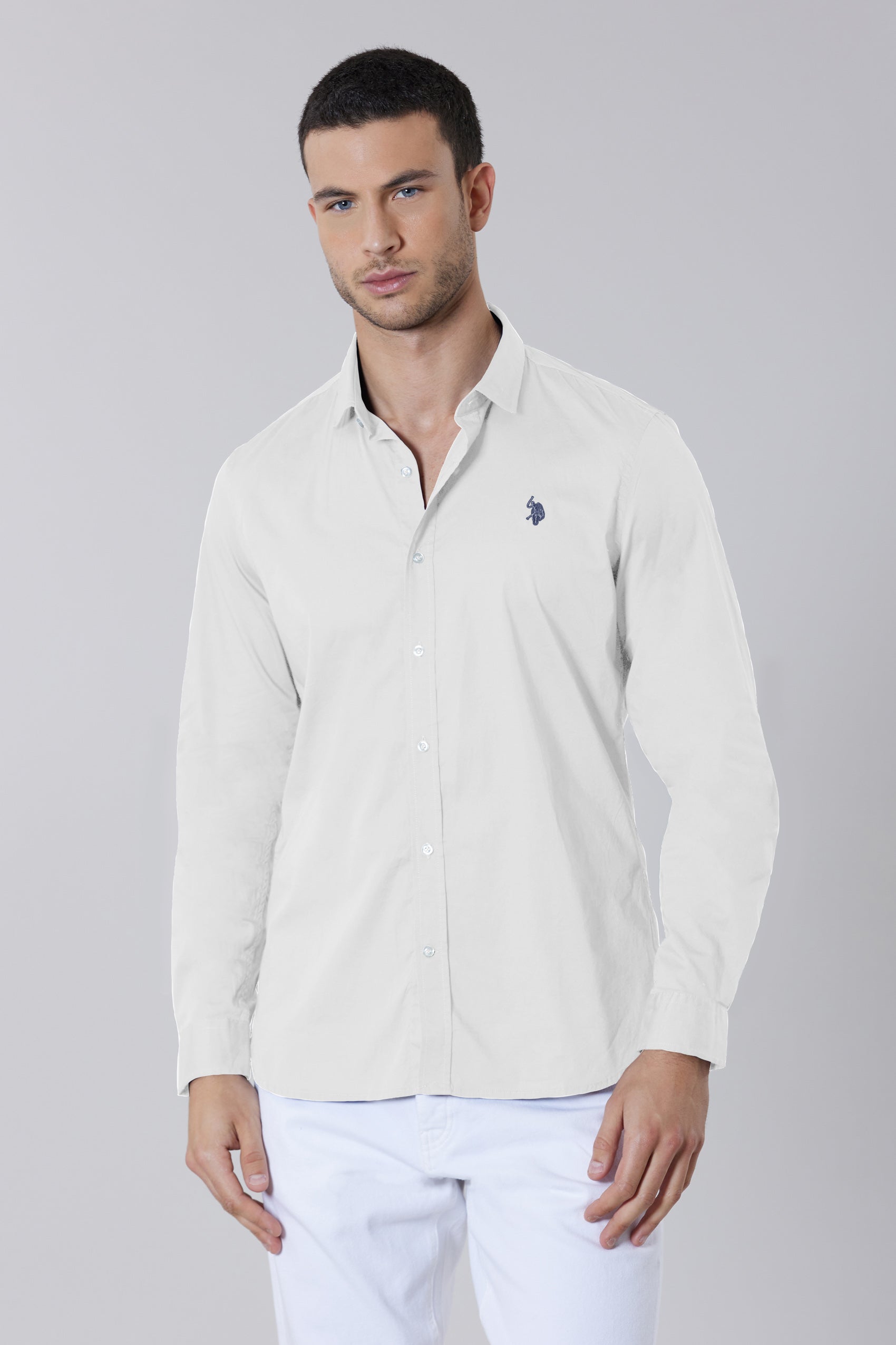 Camicia da uomo in cotone popeline regular fit