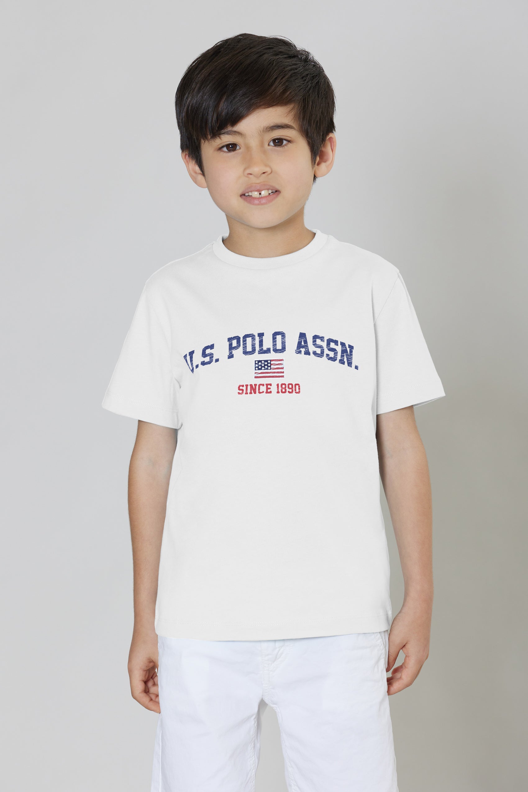 T-shirt a maniche corte in cotone con stampa frontale U.S. POLO ASSN.