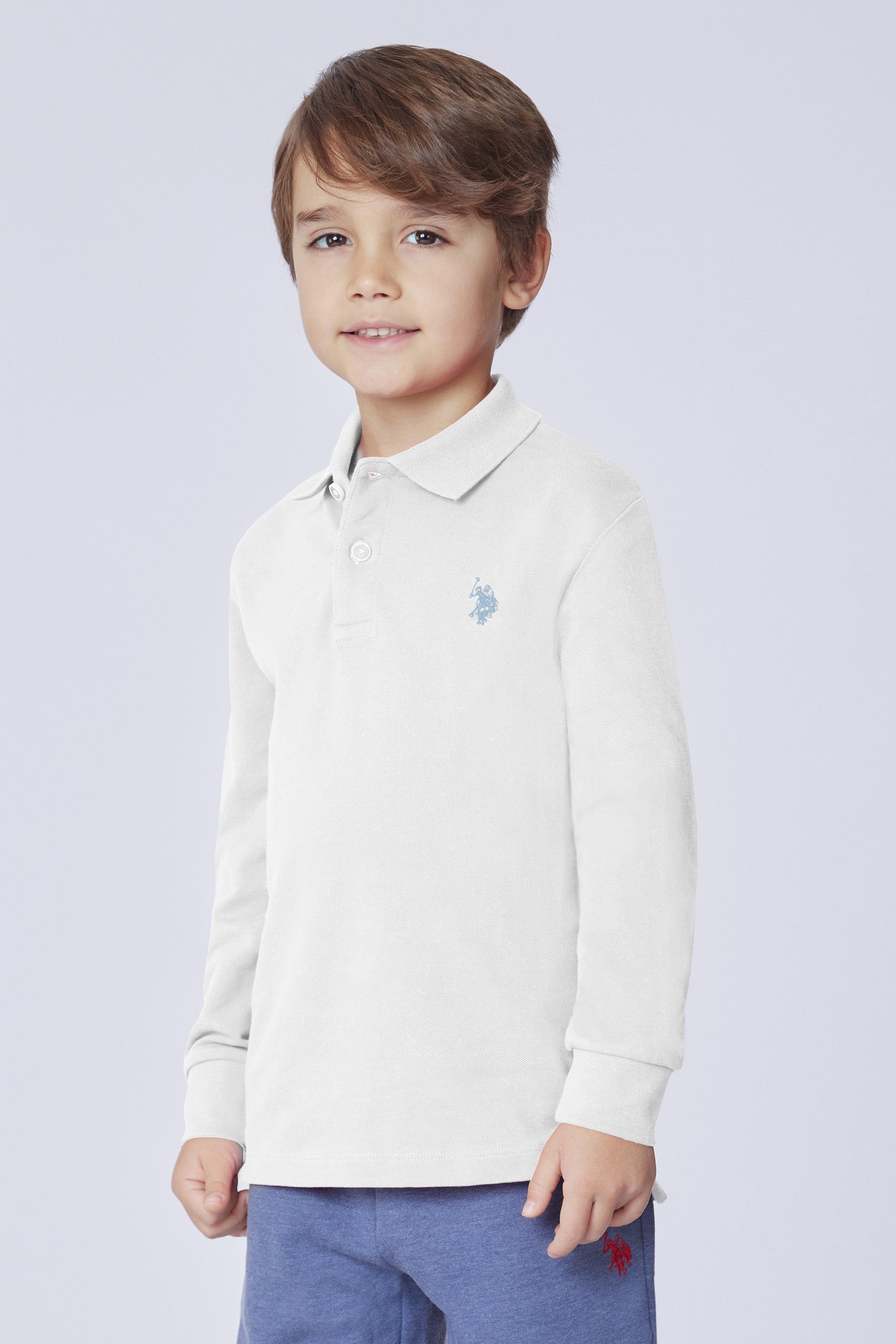 Polo shirt a maniche lunghe in cotone piquet