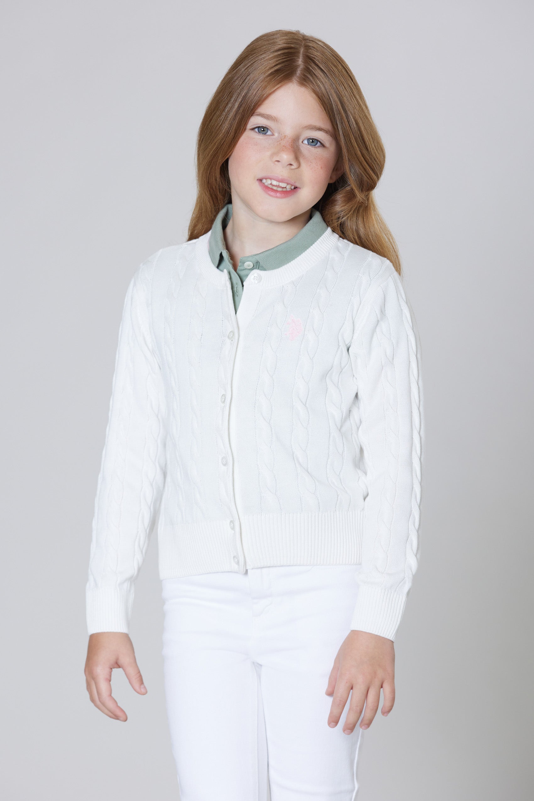 Cardigan a treccia in cotone leggero