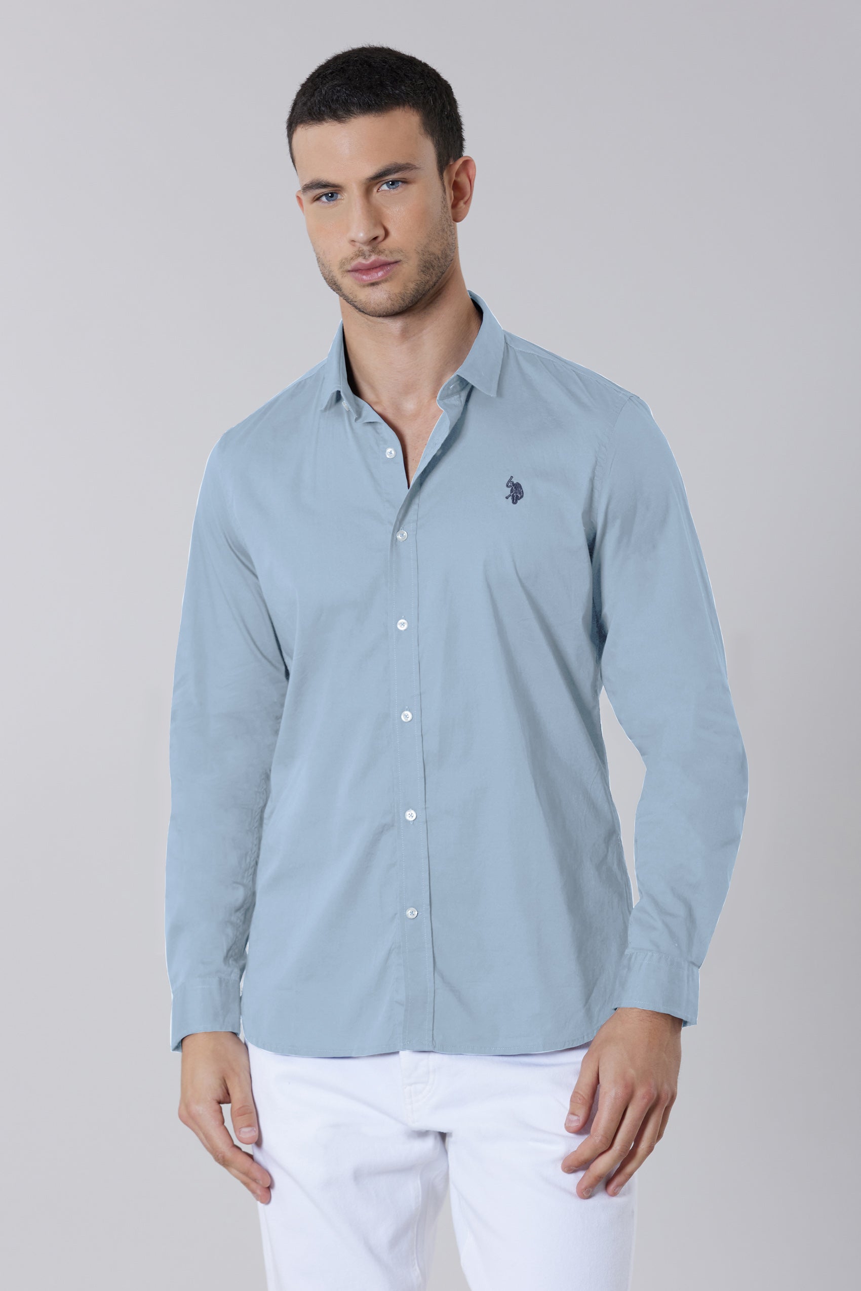 Camicia da uomo in cotone popeline regular fit