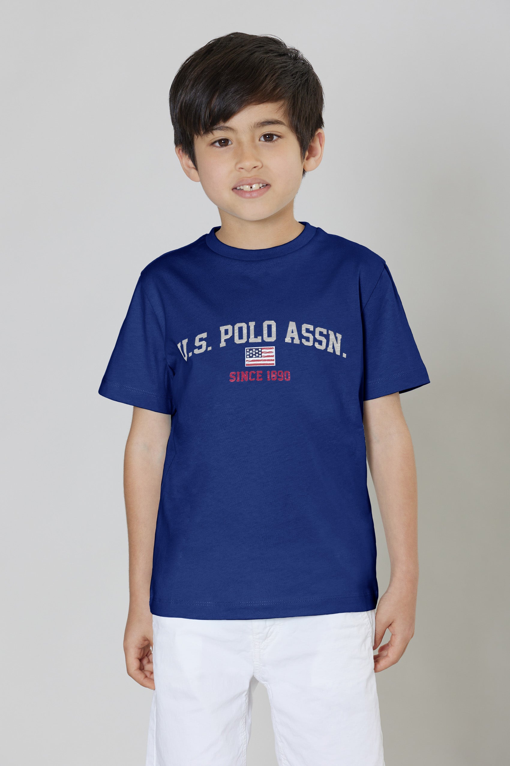 T-shirt a maniche corte in cotone con stampa frontale U.S. POLO ASSN.