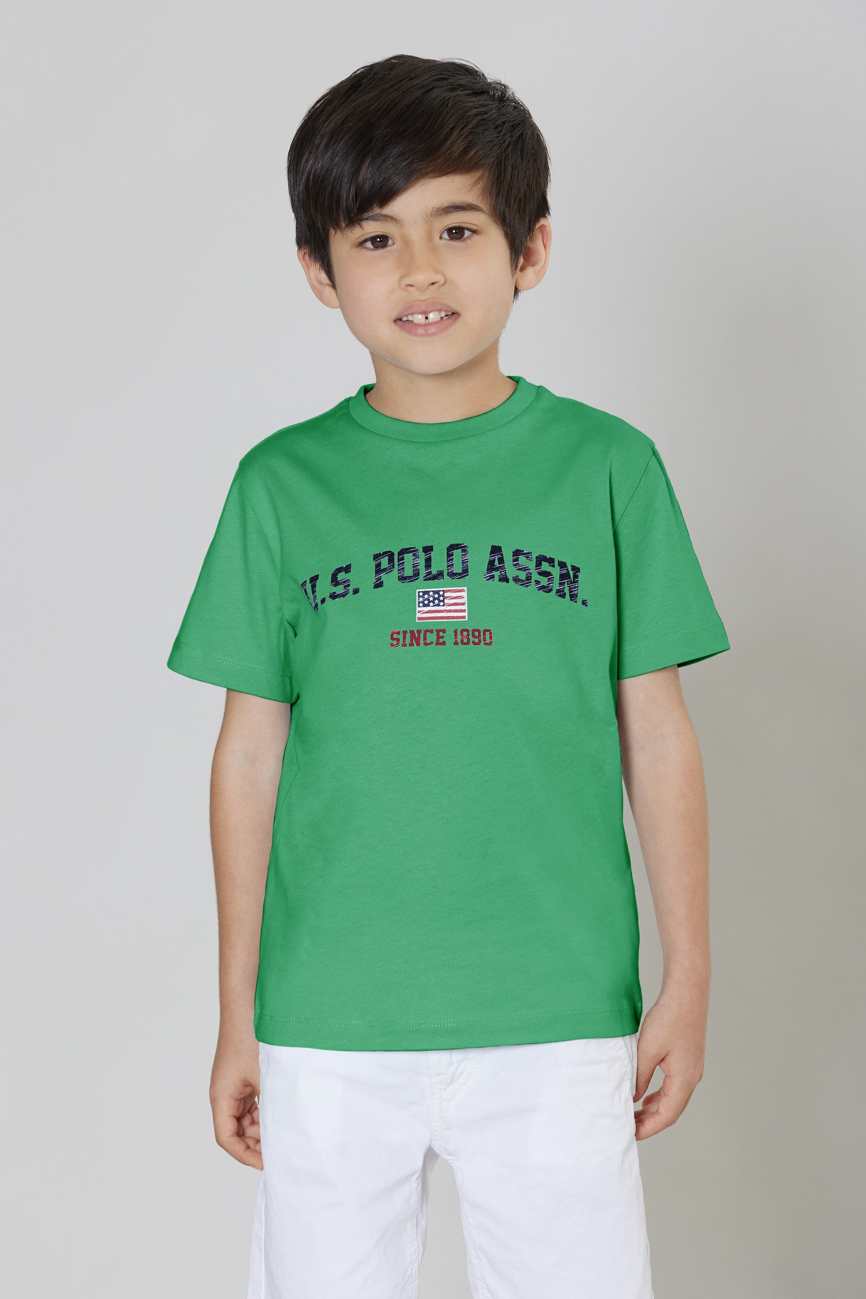 T-shirt a maniche corte in cotone con stampa frontale U.S. POLO ASSN.