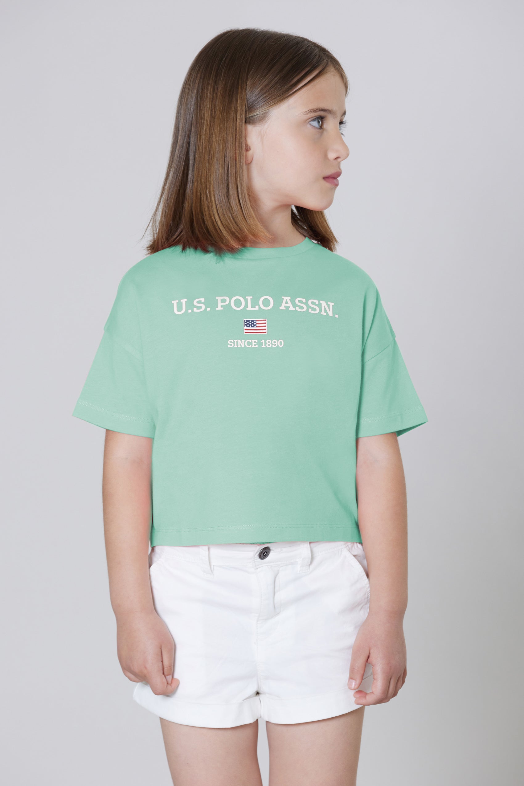 T-shirt a maniche corte in cotone stretch con stampa U.S. POLO ASSN.