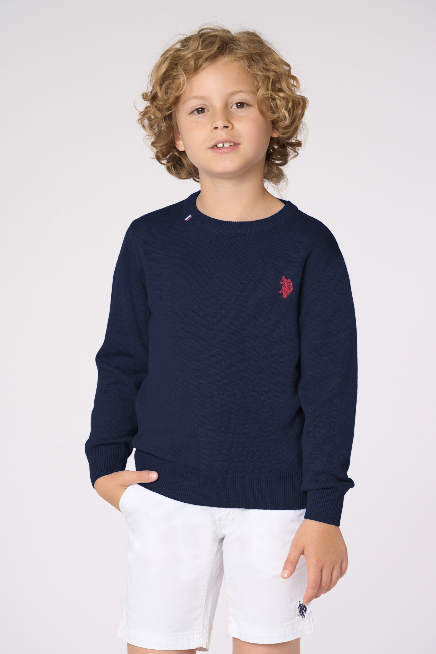 Maglia girocollo da bambino in cotone