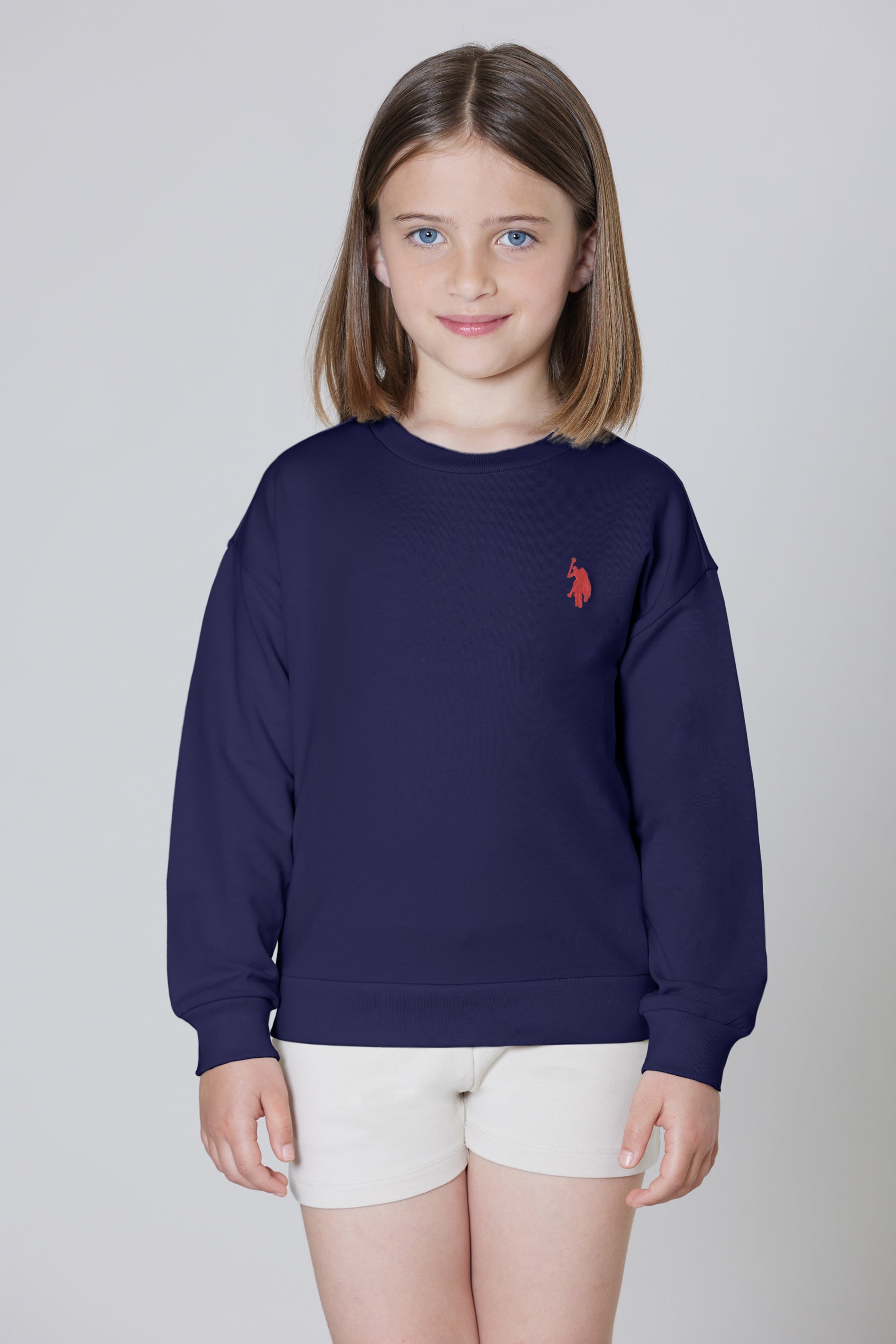 Felpa girocollo in cotone light stretch