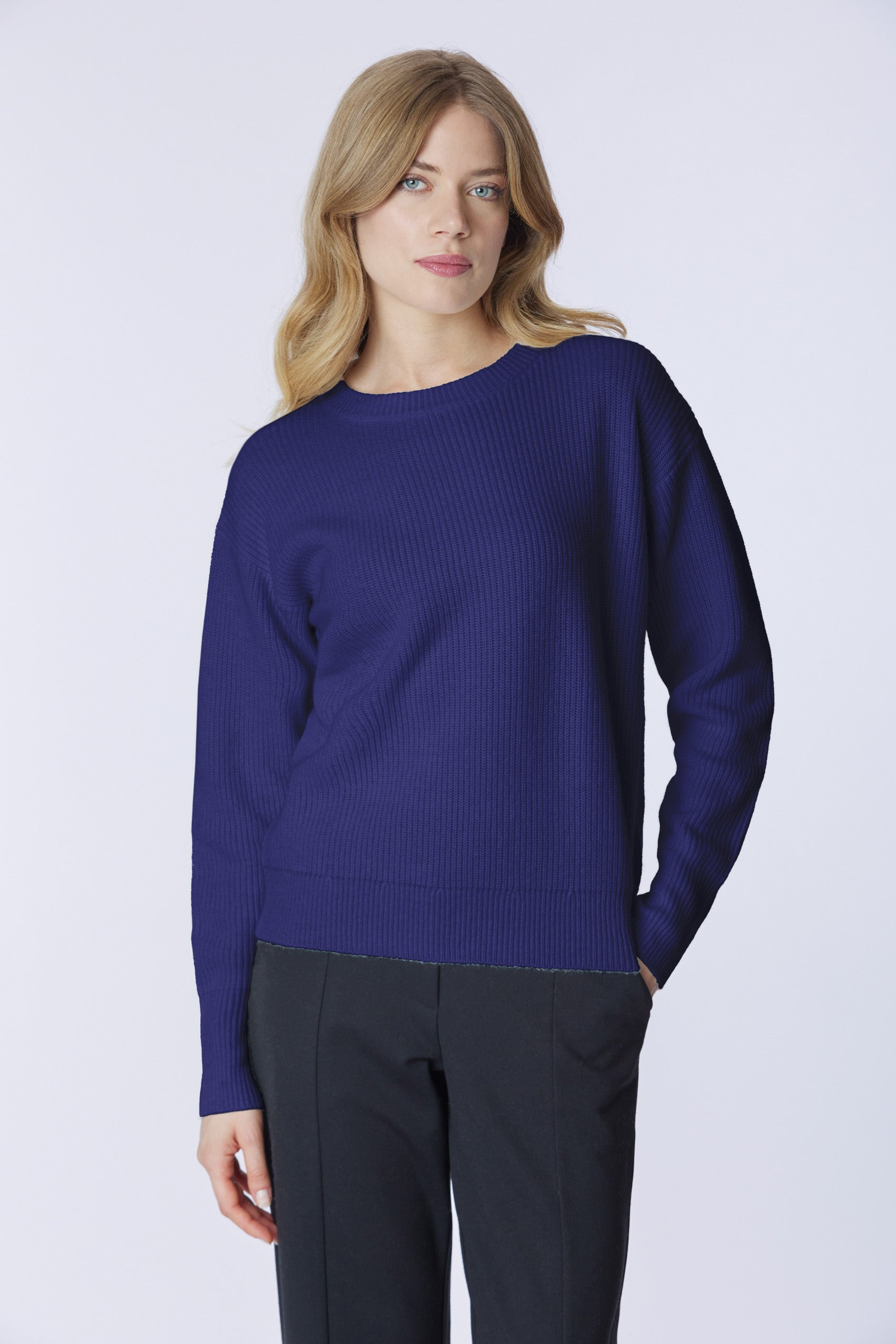 Maglia girocollo a costa inglese