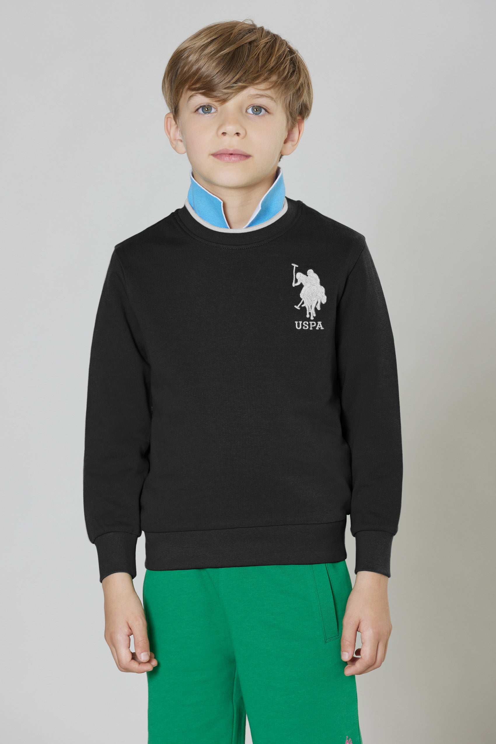 Felpa girocollo in cotone con logo big