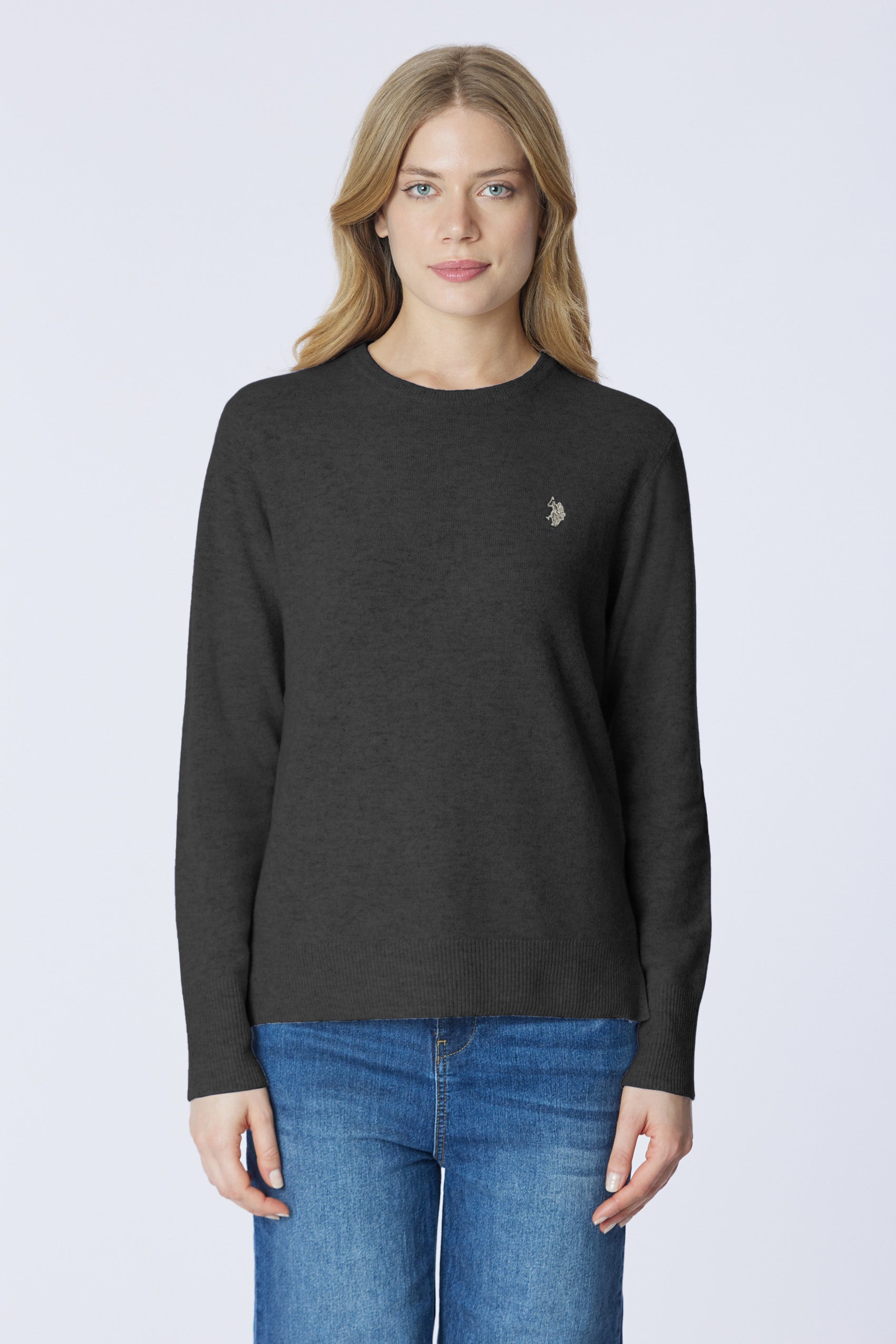 Maglia girocollo misto lana e cashmere