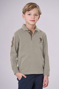 Polo shirt a maniche lunghe carbon finishing con numero