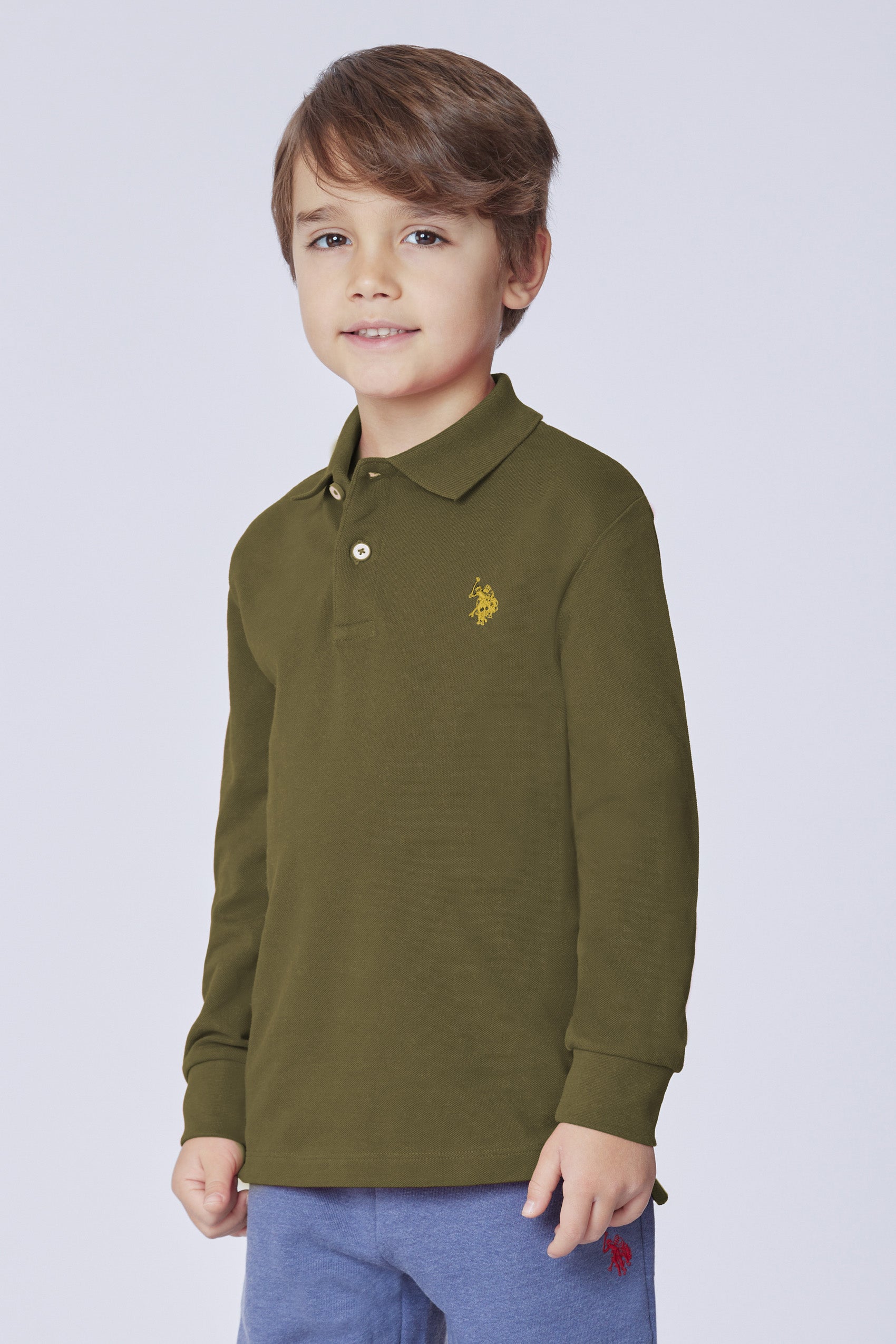 Polo shirt a maniche lunghe in cotone piquet
