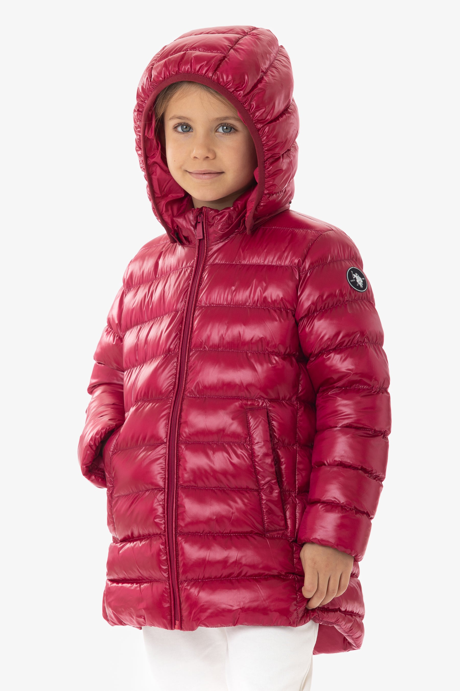 Piumino in nylon riciclato con logo U.S. Polo Assn.