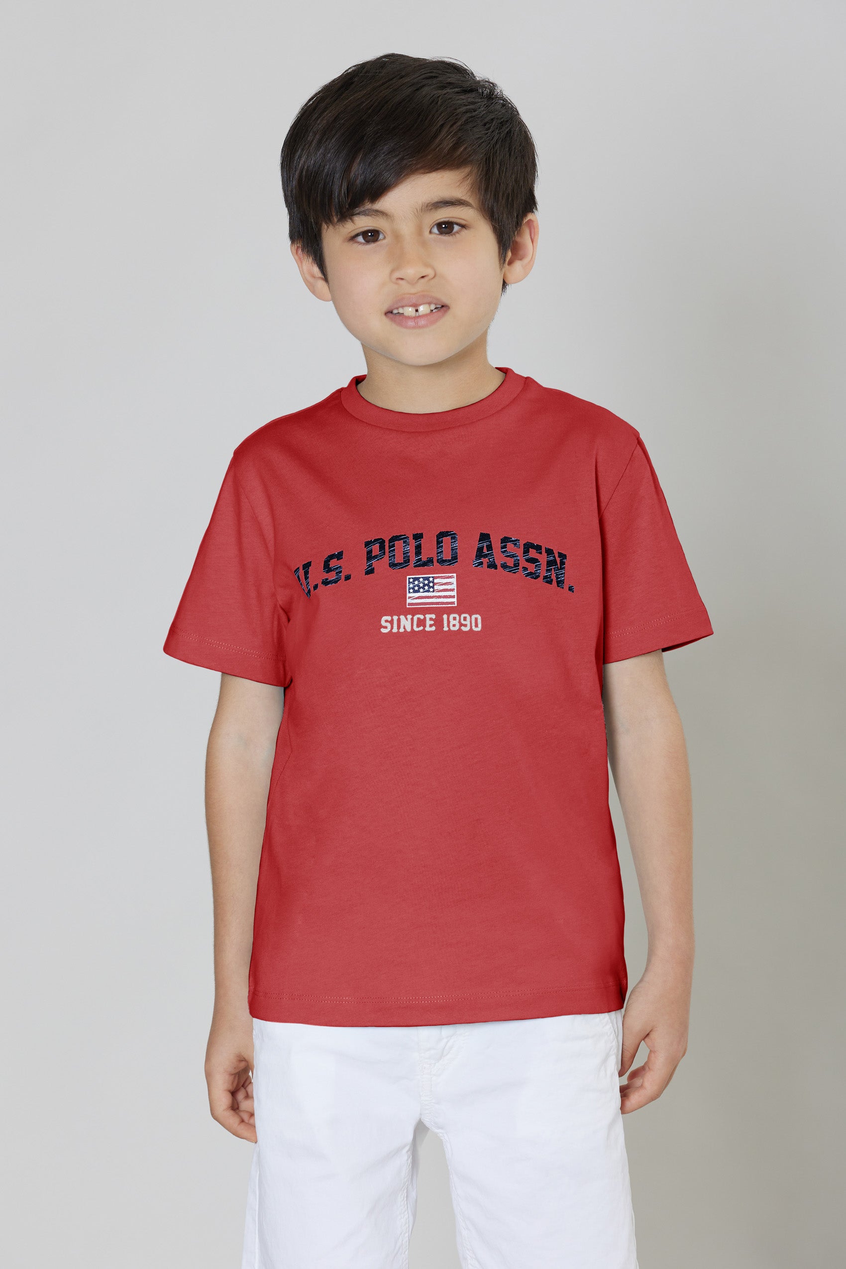 T-shirt a maniche corte in cotone con stampa frontale U.S. POLO ASSN.