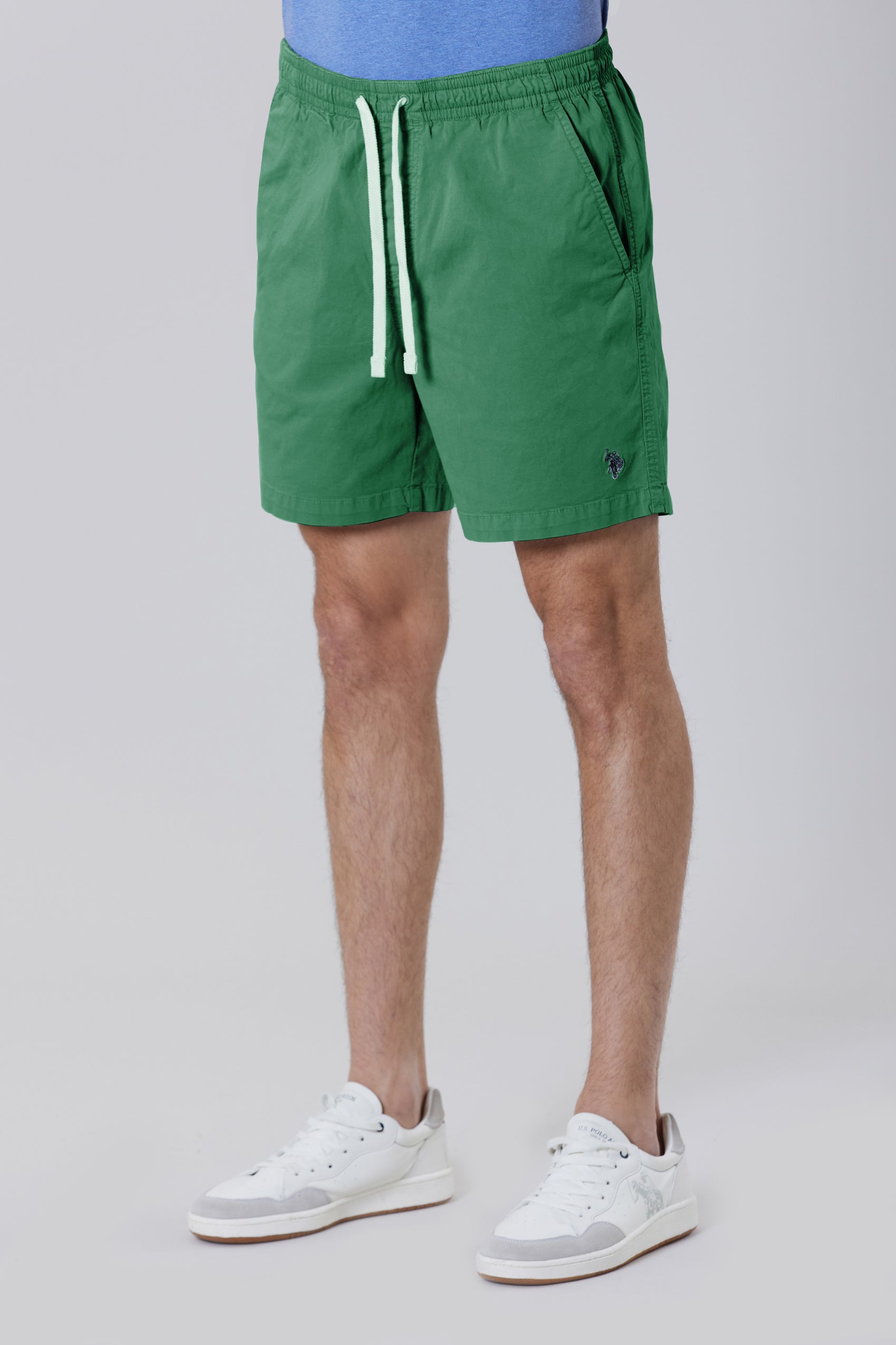 Pantaloni corti chino tecnici in cotone twill con logo