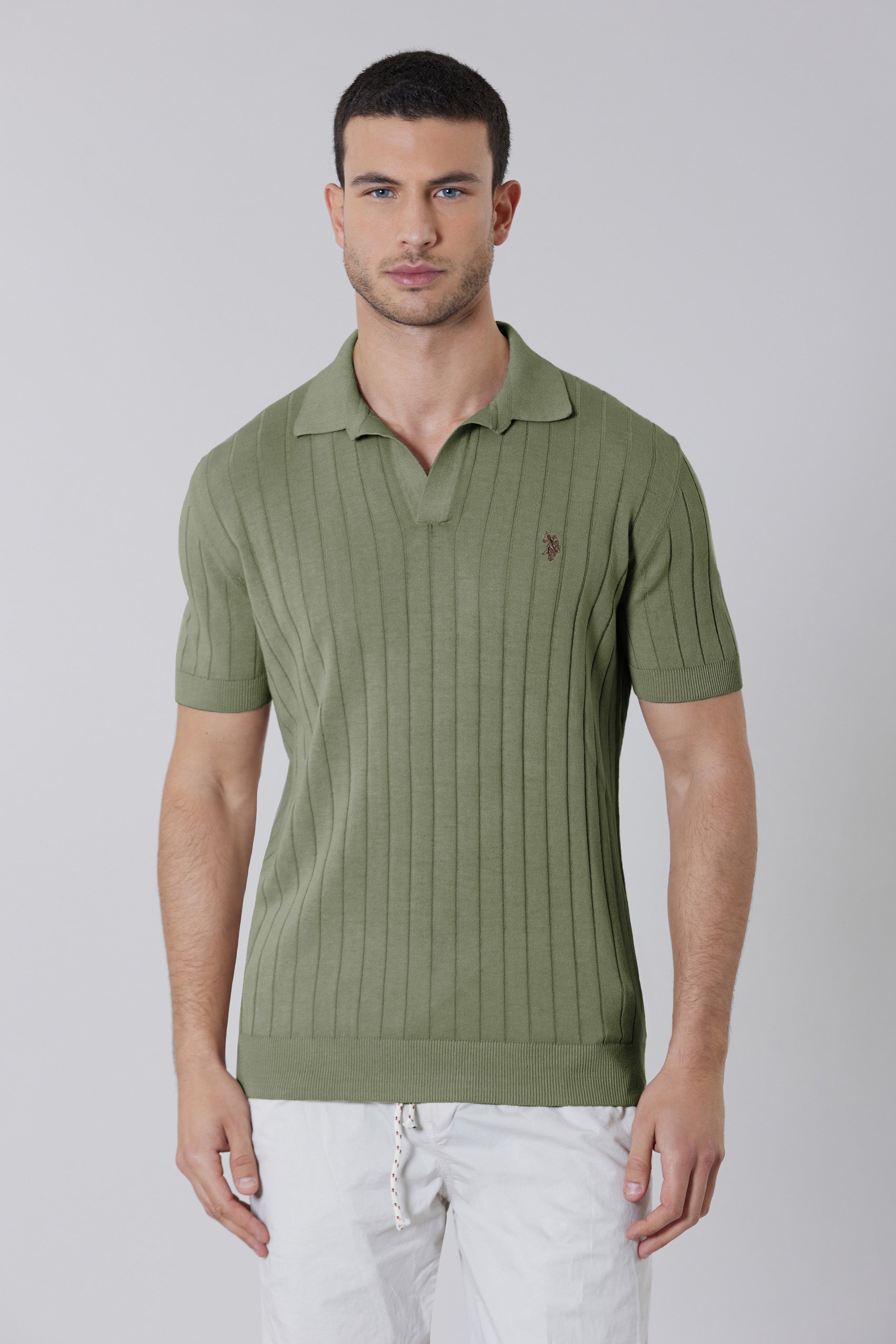 Polo shirt in maglia di cotone premium quality a coste