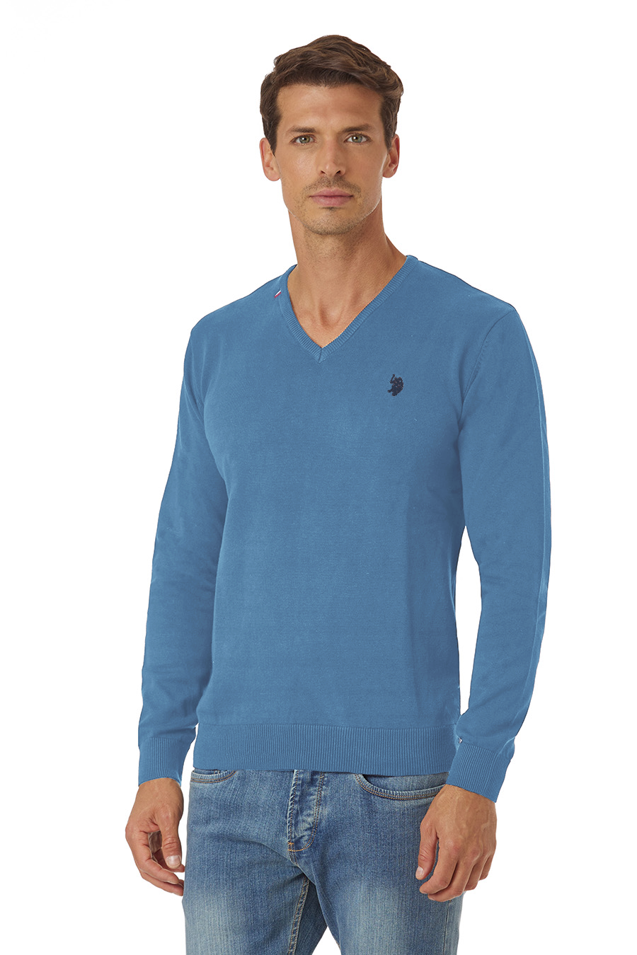 Maglia scollo a V da uomo in cotone