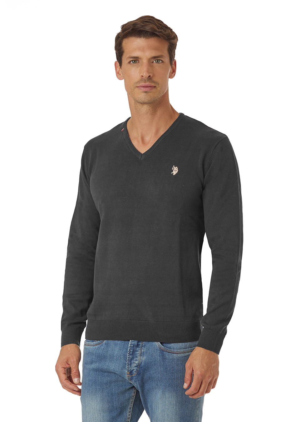 Maglia scollo a V da uomo in cotone