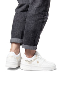 Snaeker donna con strass U.S. Polo Assn.