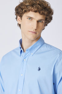 Camicia in cotone stretch popeline regular fit