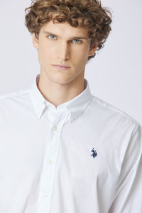 Camicia in cotone stretch popeline regular fit