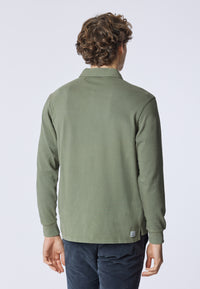 Polo a maniche lunghe heavy jersey tinto capo