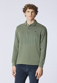 Polo a maniche lunghe heavy jersey tinto capo