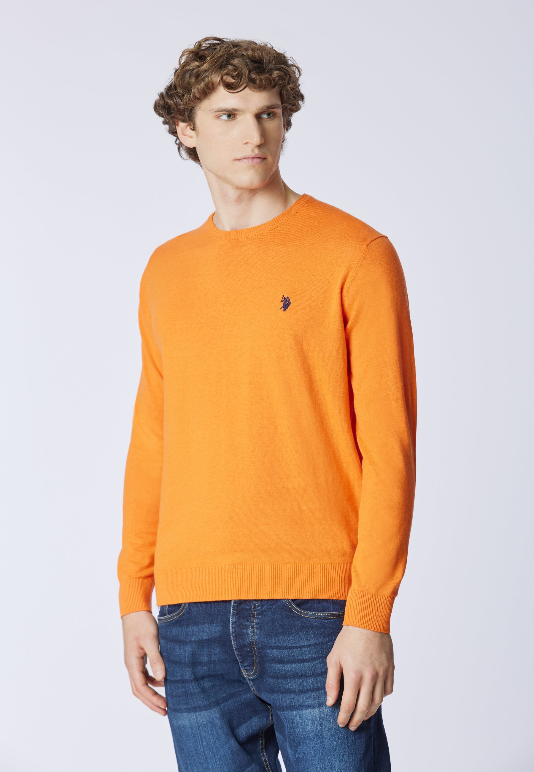 Maglia girocollo cotone e cashmere