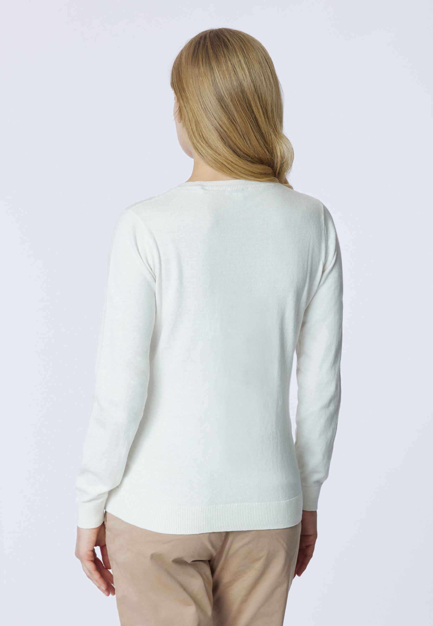 Maglia scollo a V cotone e cashmere
