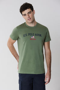 T-shirt a maniche corte in cotone jersey con stampa vintage U.S. Polo Assn.