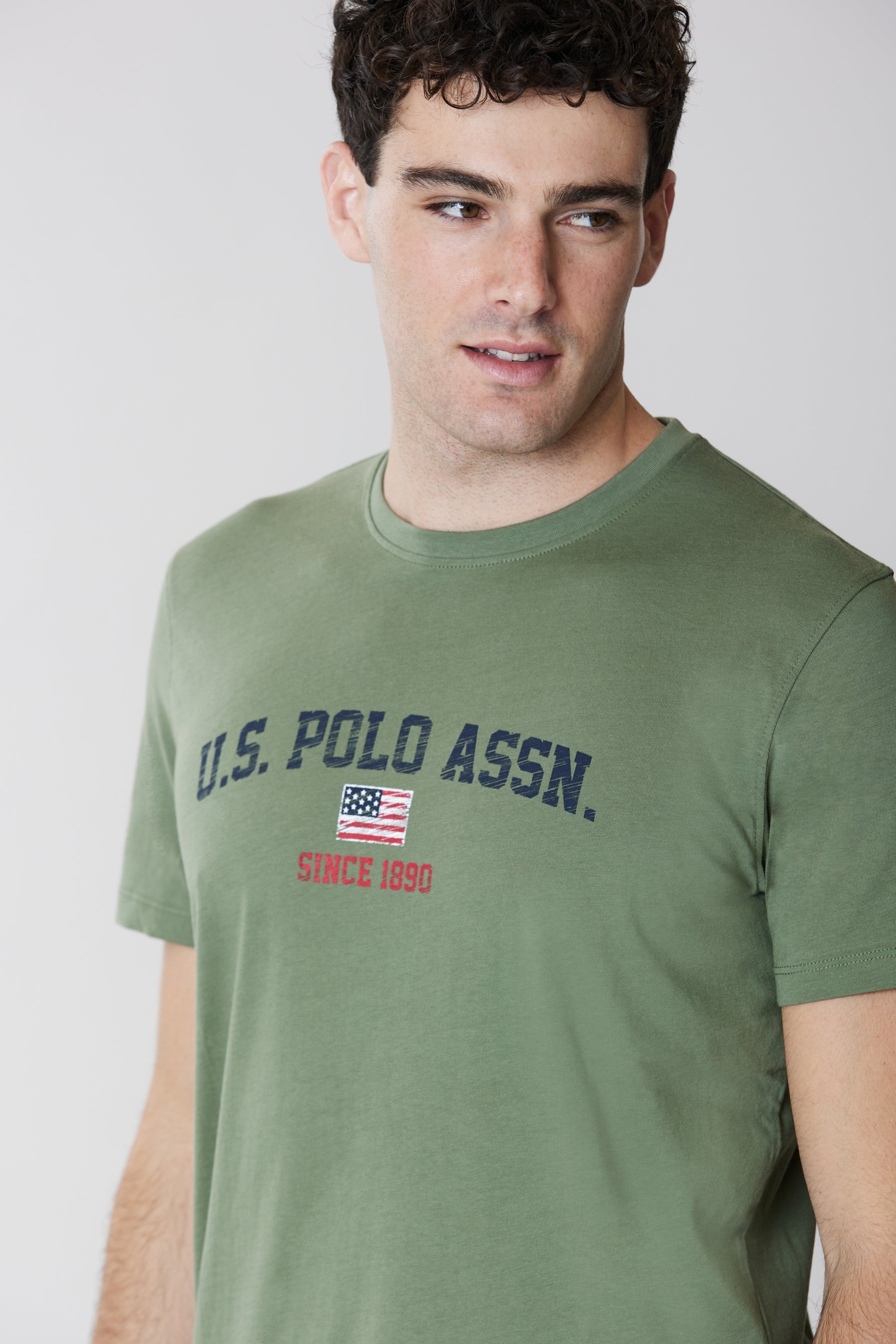T-shirt a maniche corte in cotone jersey con stampa vintage U.S. Polo Assn.