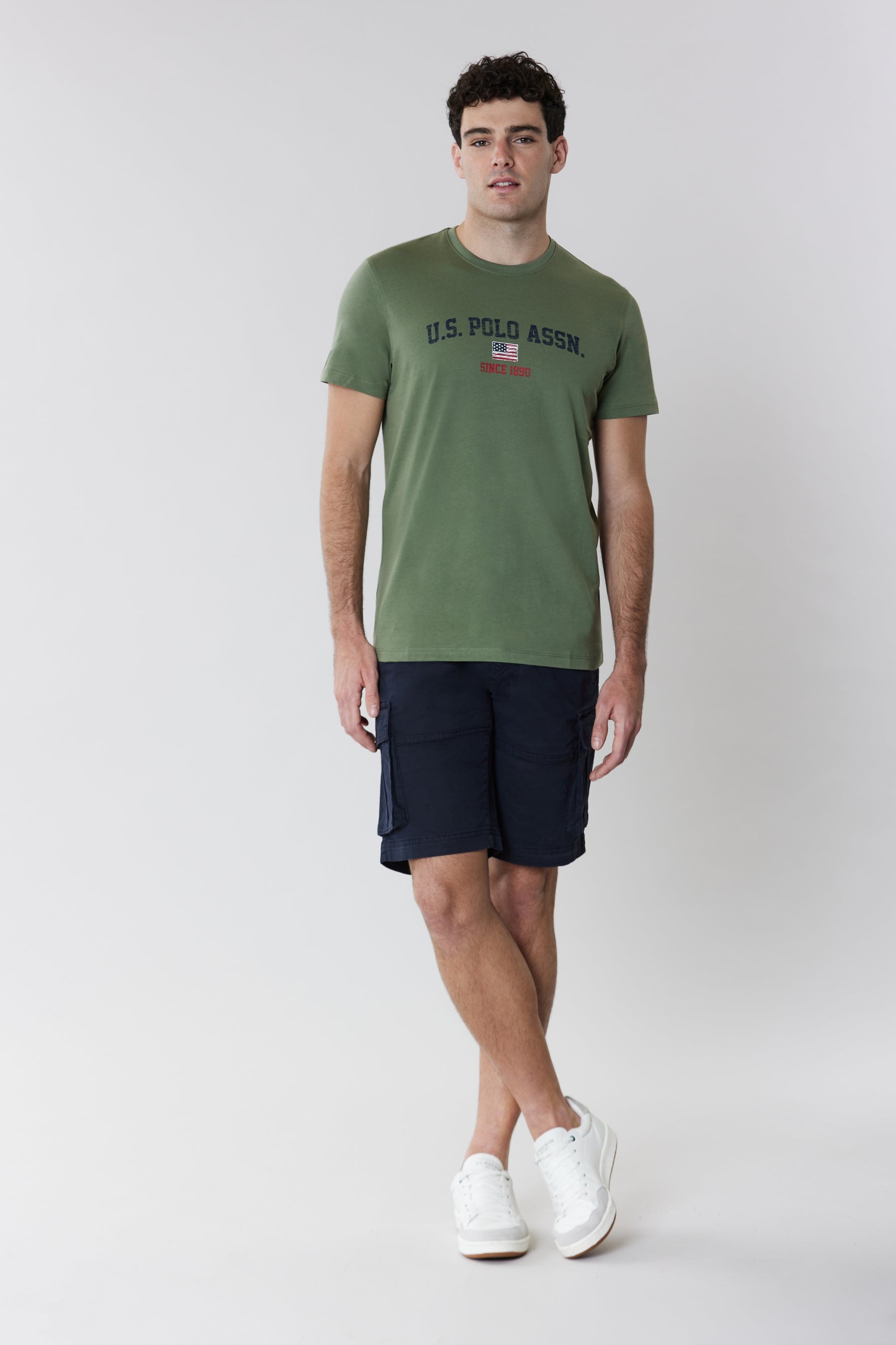 T-shirt a maniche corte in cotone jersey con stampa vintage U.S. Polo Assn.