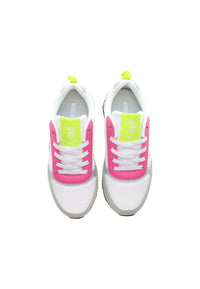 Sneaker da bambina in nylon, poliuretano e suede U.S. Polo Assn.