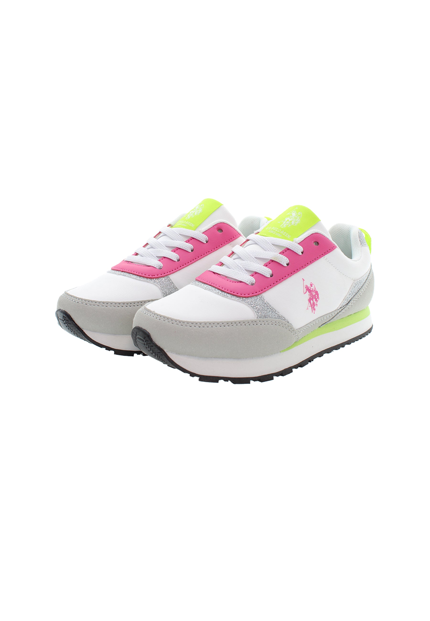 Sneaker da bambina in nylon, poliuretano e suede U.S. Polo Assn.