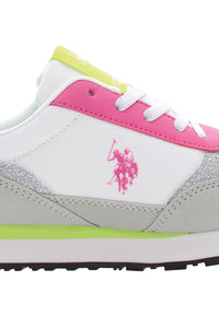 Sneaker da bambina in nylon, poliuretano e suede U.S. Polo Assn.