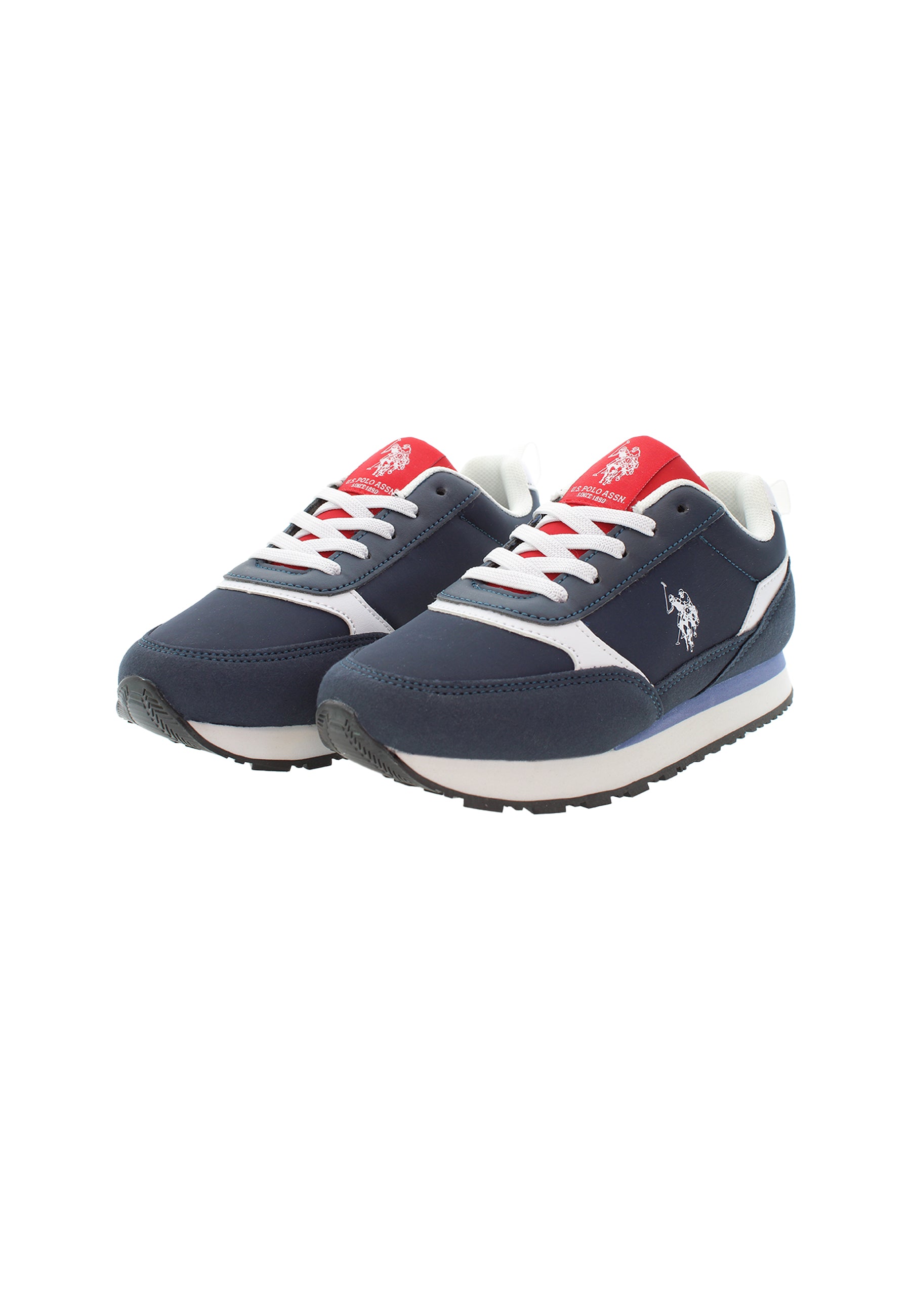 Sneaker da bambino in nylon, poliuretano e suede U.S. Polo Assn.