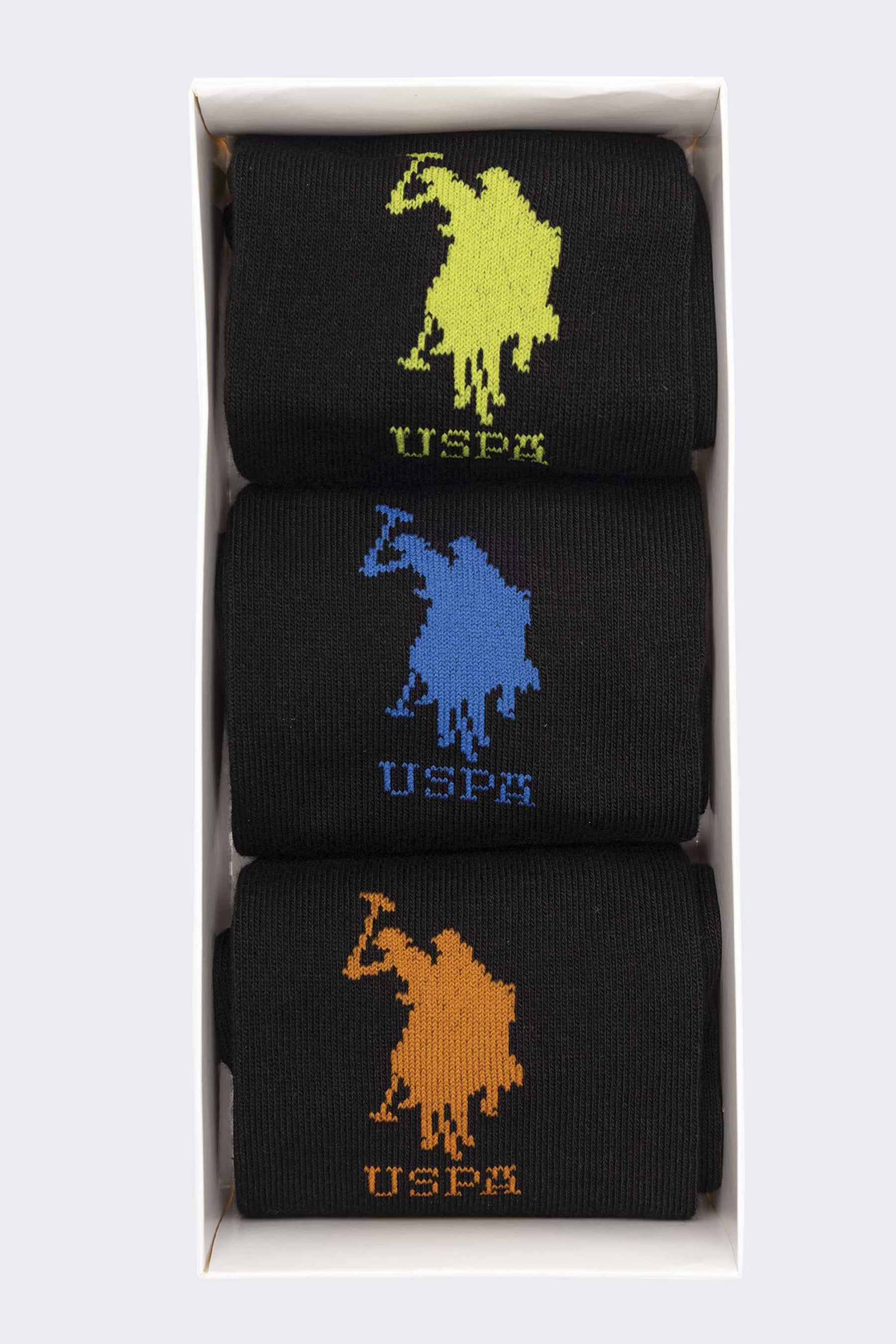 3 Paia calze con logo colorato