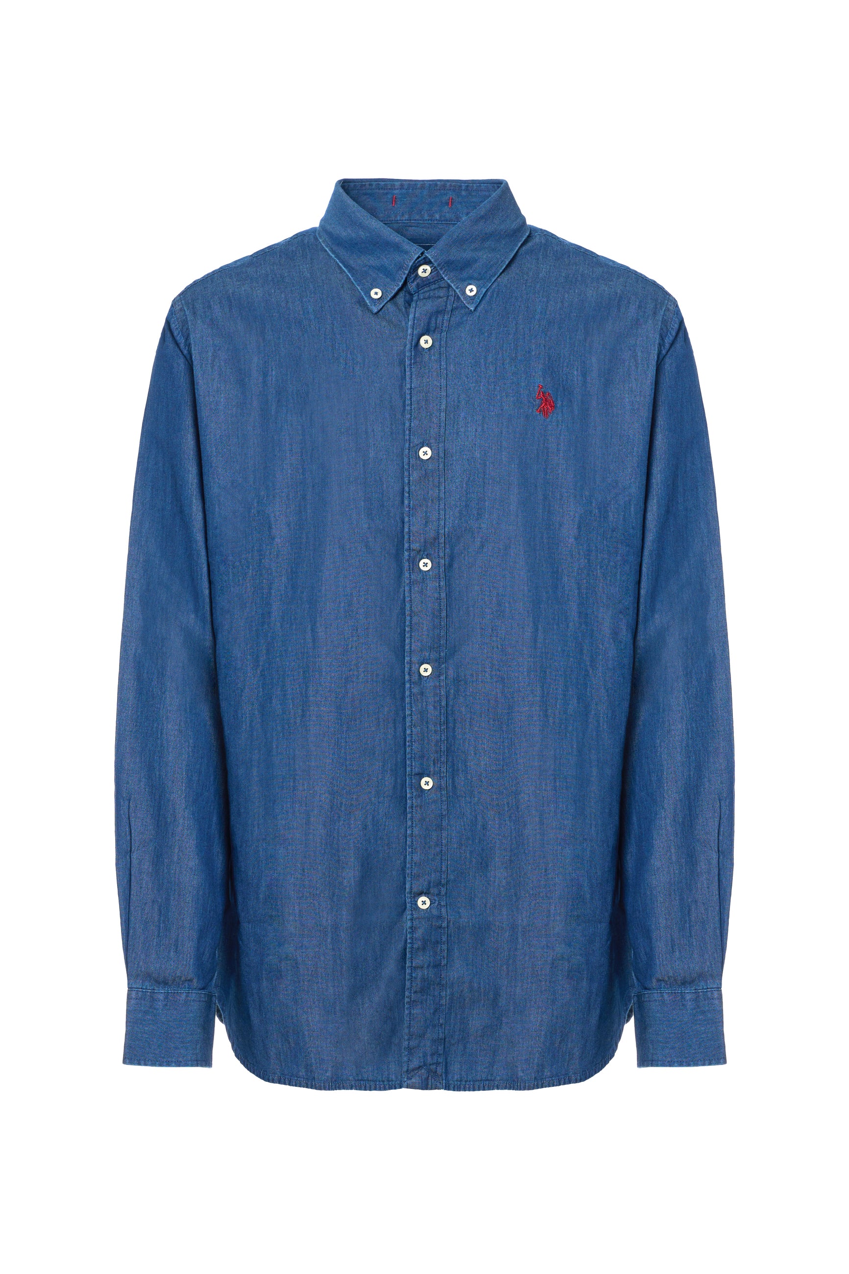 Camicia in cotone blue denim twill