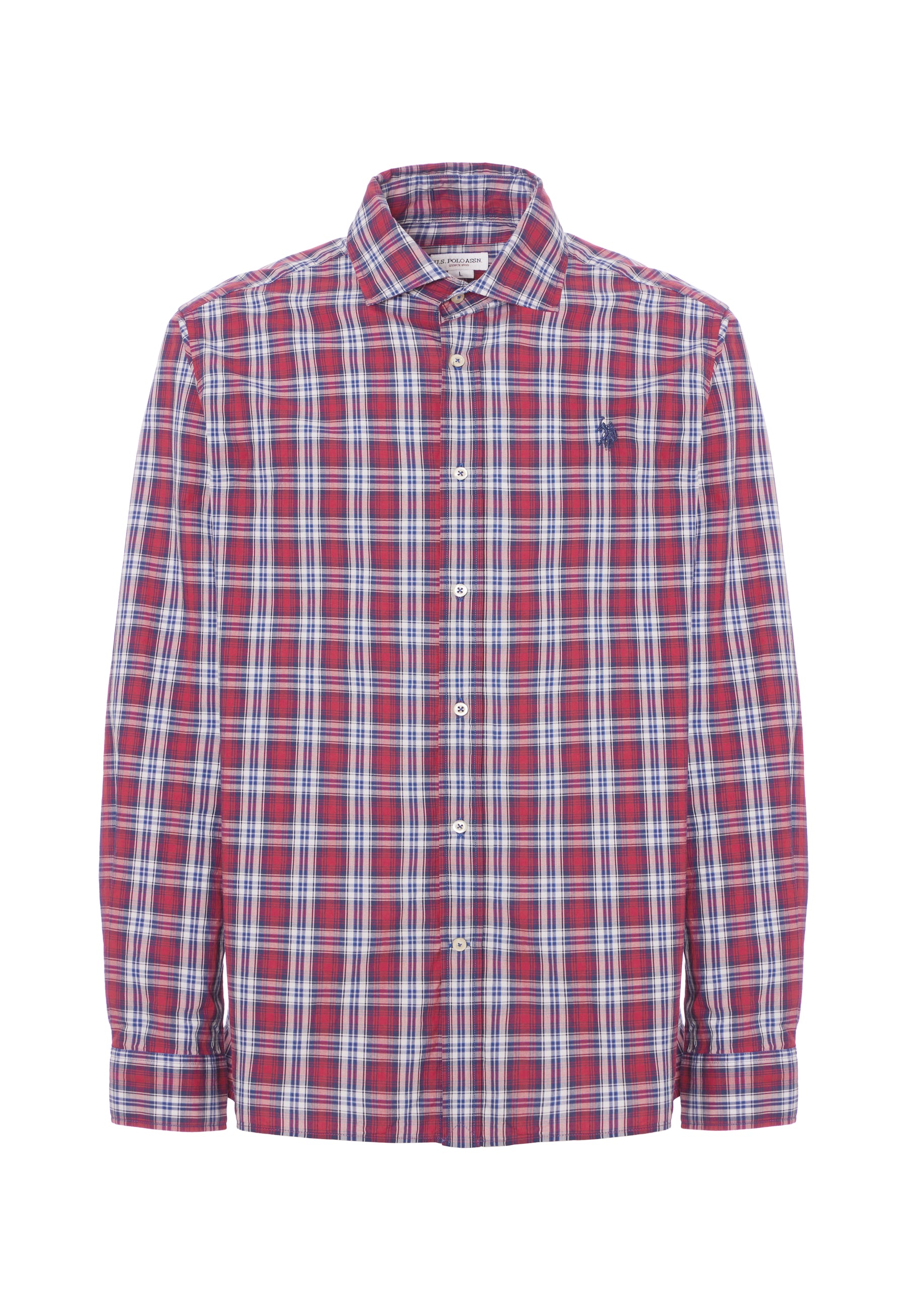 Camicia in cotone fantasia quadri slim fit