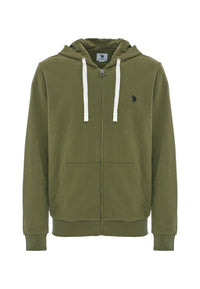 Felpa in cotone con cappuccio e chiusura zip