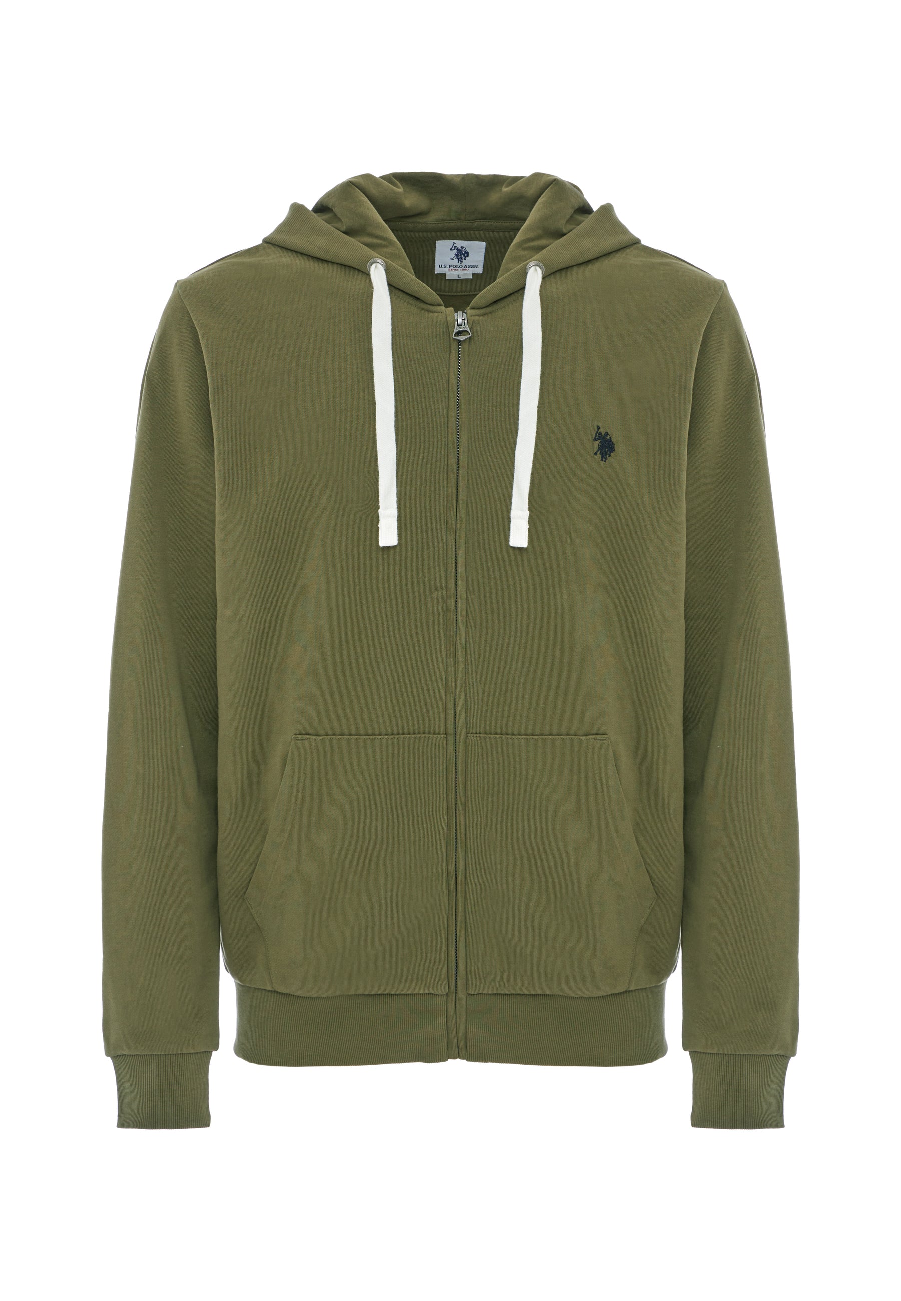 Felpa in cotone con cappuccio e chiusura zip