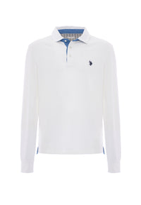 Polo a maniche lunghe heavy jersey con toppe