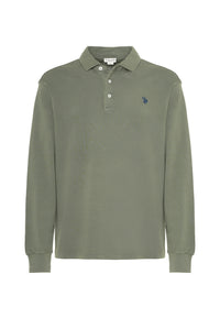 Polo a maniche lunghe heavy jersey tinto capo