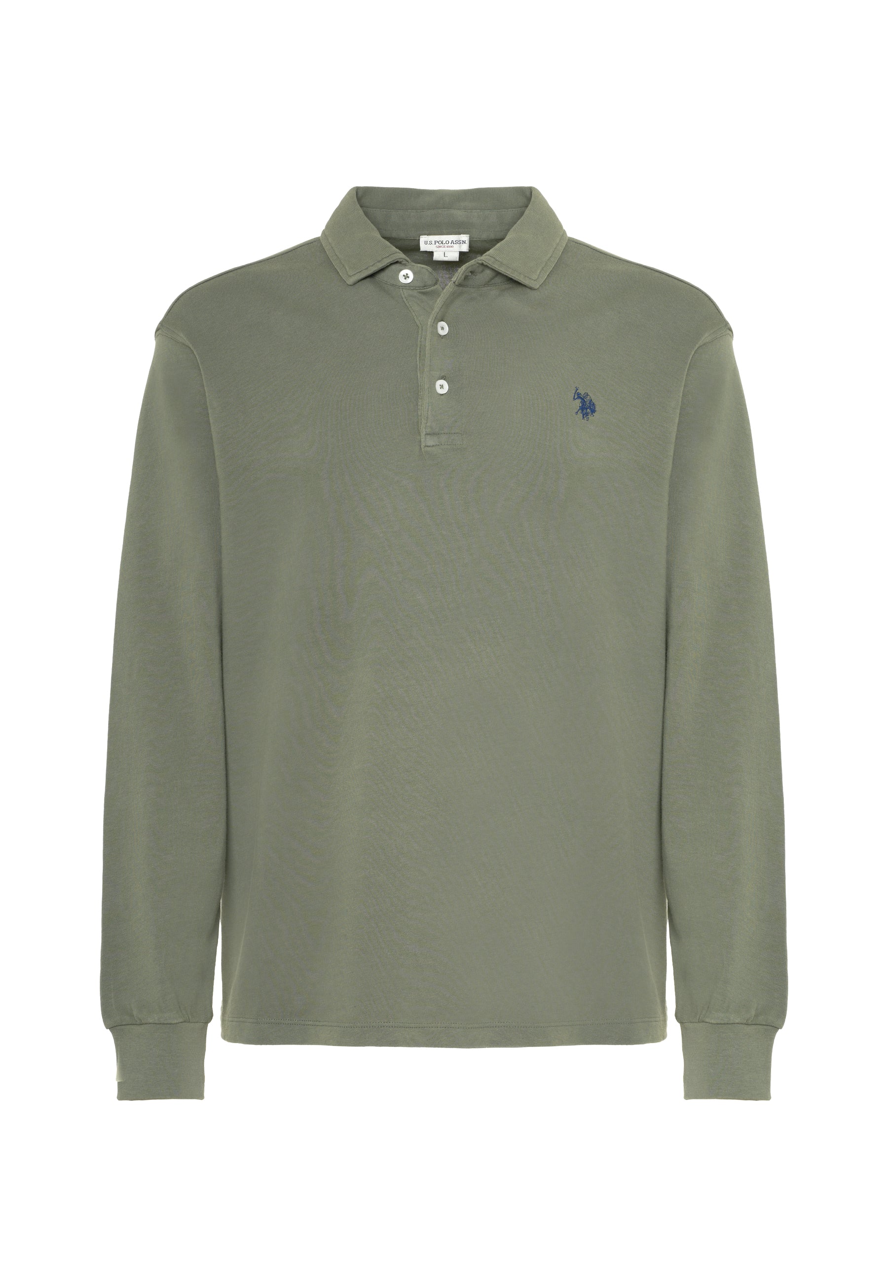 Polo a maniche lunghe heavy jersey tinto capo