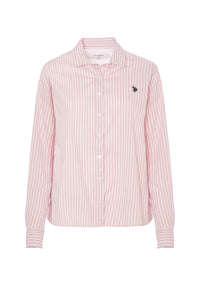 Camicia in cotone stretch popeline a righe