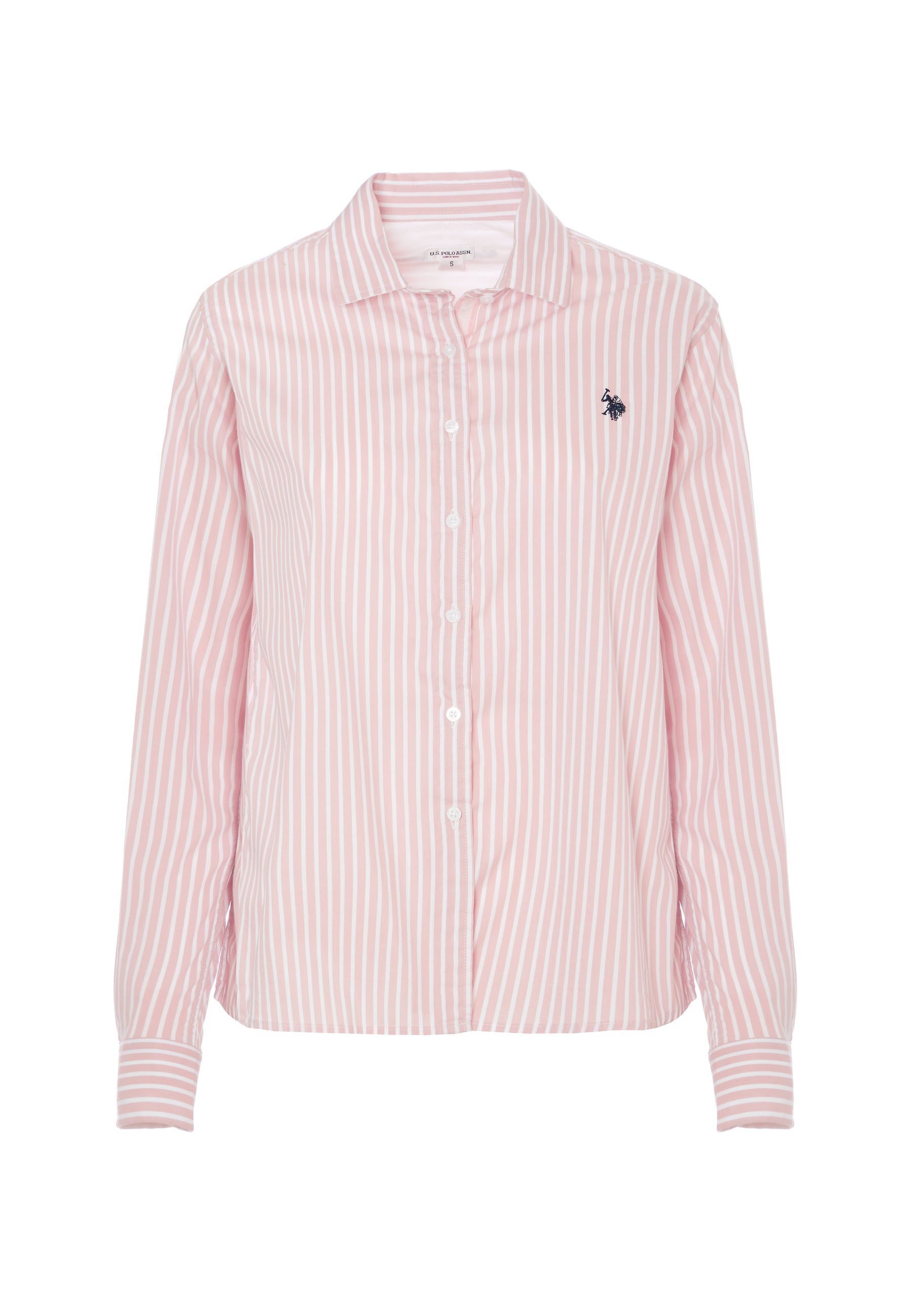 Camicia in cotone stretch popeline a righe