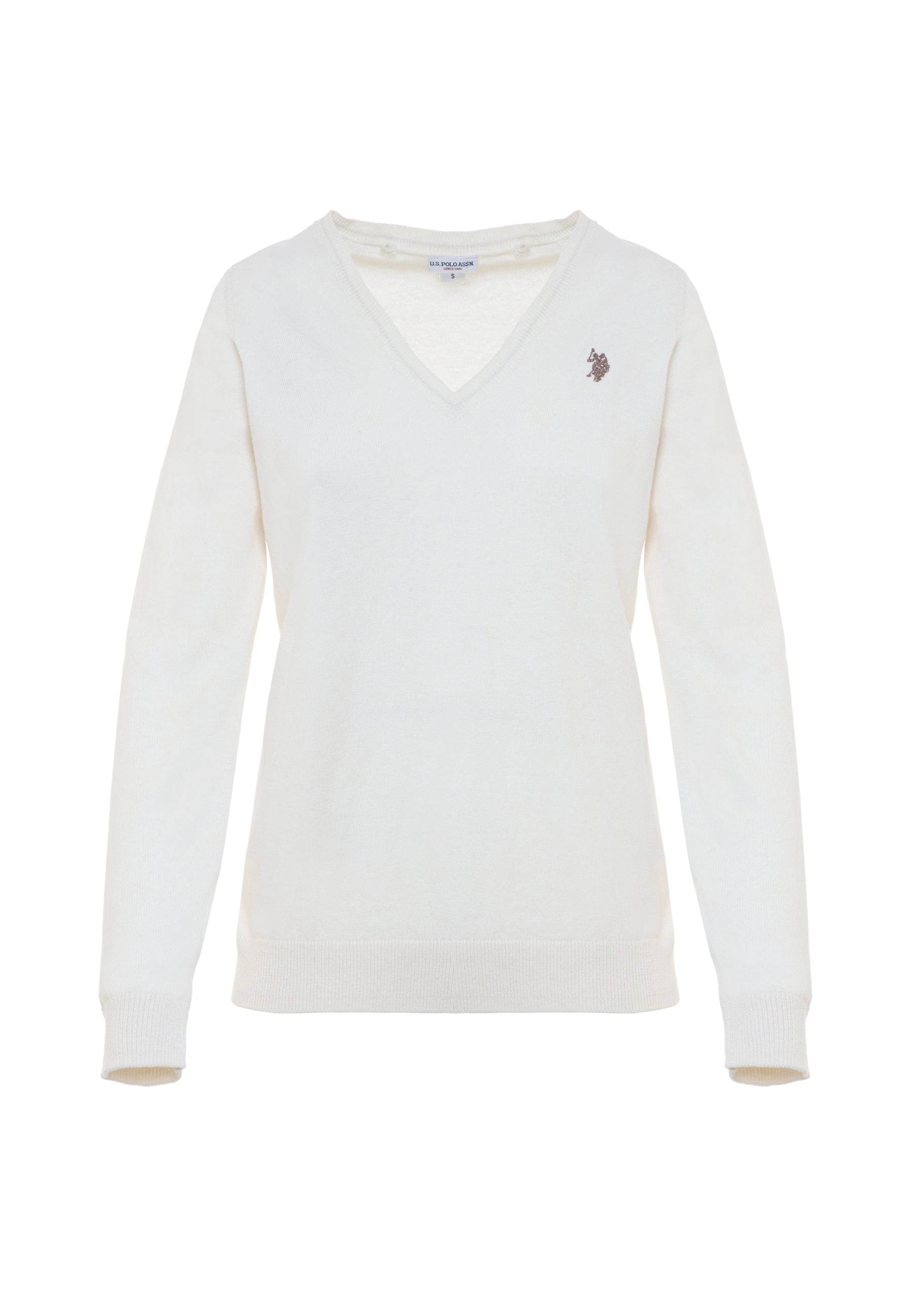 Maglia scollo a V cotone e cashmere