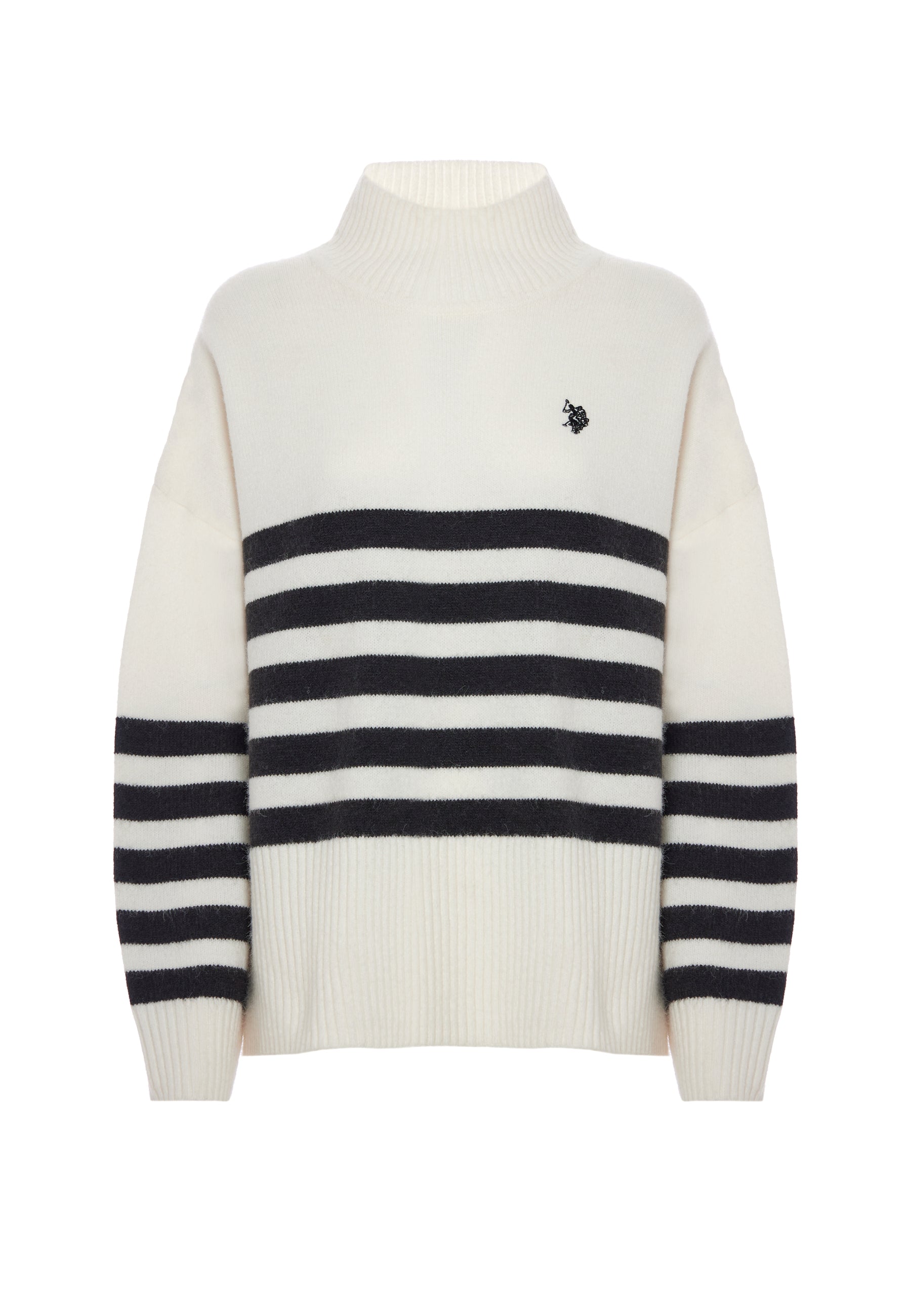 Maglione dolcevita a righe