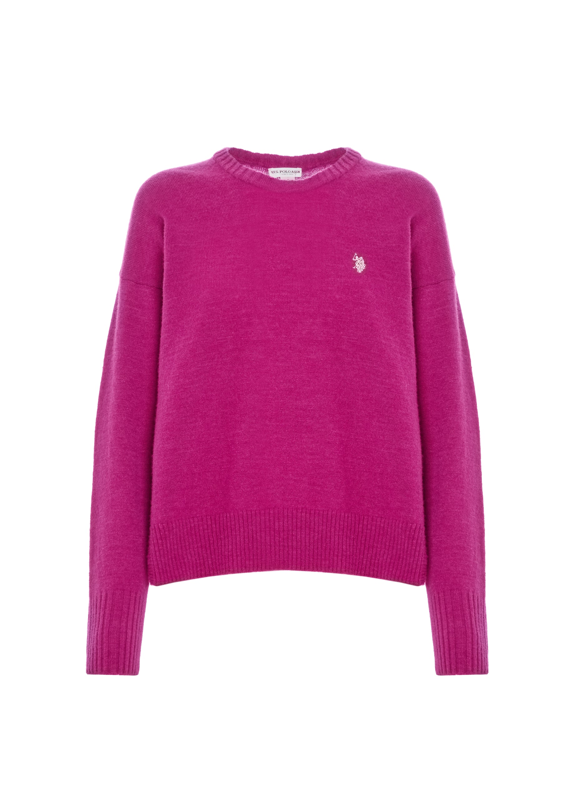 Maglia girocollo in filato lana riciclato