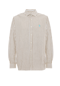 Camicia in misto cotone e lino con logo